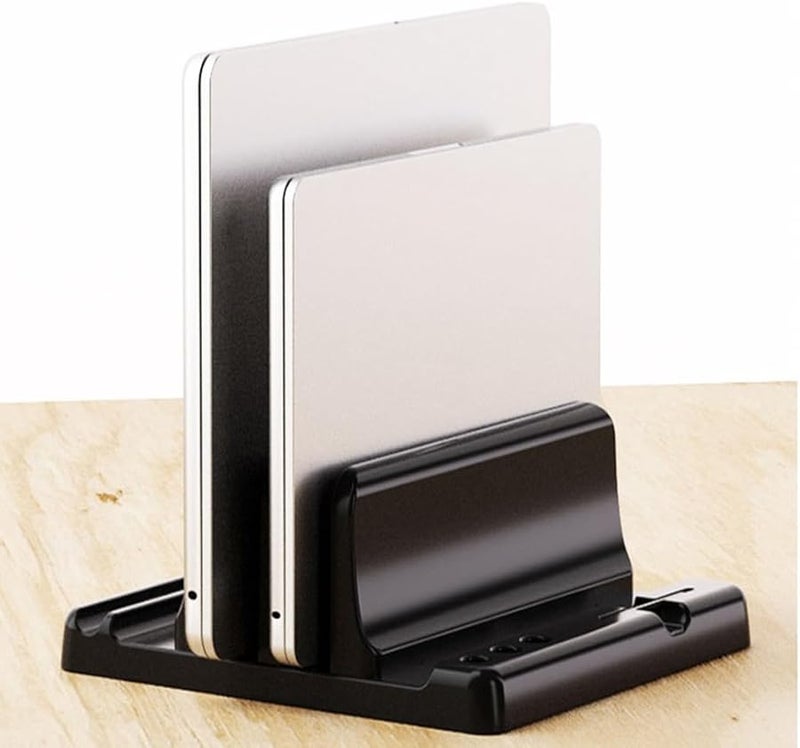Universal Laptop Stand Vertical Adjustable Holder for PC Computer Tablet Black - Image 3